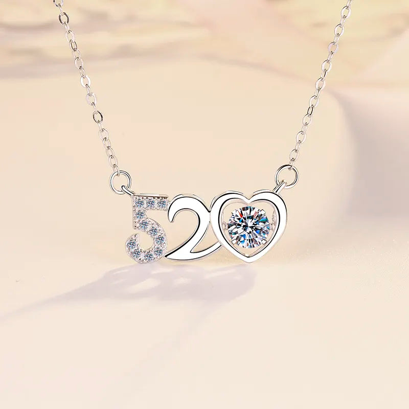 Collar de Plata Esterlina 925, diseño 520 moissanita de 0.5 quilate, certificado GRA