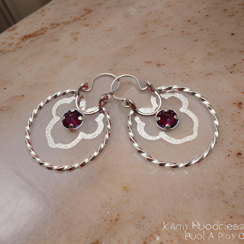 Aros Plata Italiana 925 con circonita gris