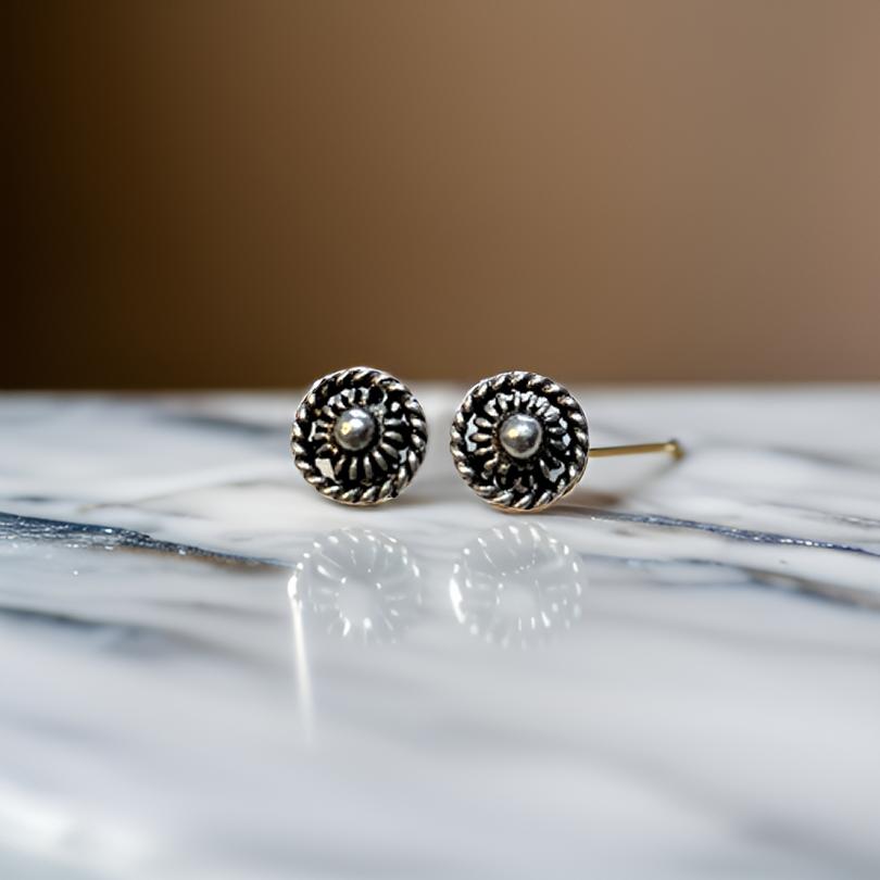Aros Plata Fina 925, envejecido circulares