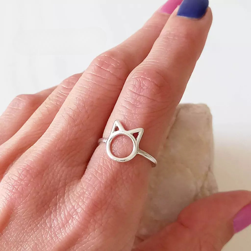 Anillo Plata Fina 925, Gato