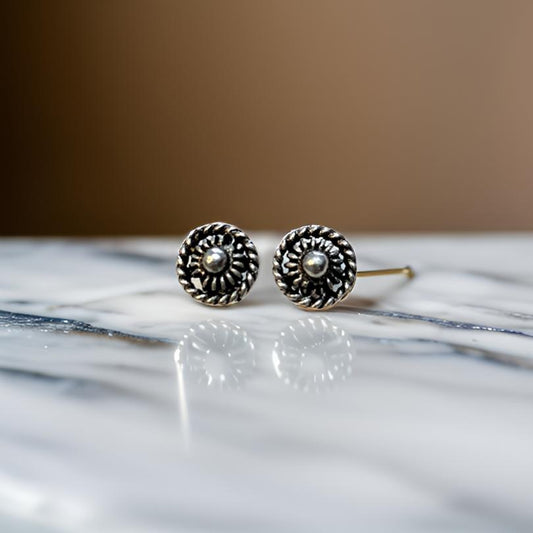 Aros Plata Fina 925, envejecido circulares